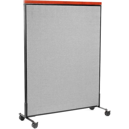 Interion By Global Industrial Interion Mobile Deluxe Office Partition Panel, 48-1/4inW x 64-1/2inH, Gray 694971MGY